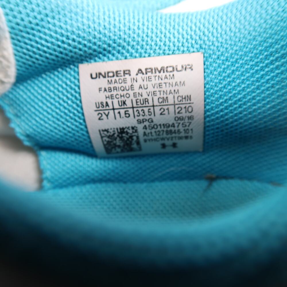 Under Armour Shoes Kids 2Y Soccer Cleats Athletic Sport Lace Up Blue White Youth - Picture 5 of 12